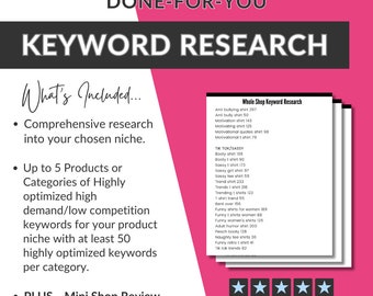 Etsy Keyword Research, SEO Help, Etsy Seller Help, Etsy Shop Review, Etsy SEO Checklist, Etsy Consultant, Personalized Seo Research
