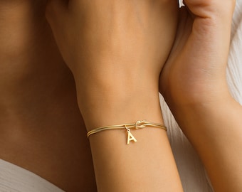 Sterling Silver Love Knot Bracelet Set: Couple's Jewelry
