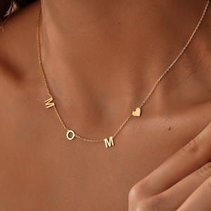 Collar personalizado para mamá con corazón / Collar personalizado para mamá / Regalo perfecto para el Día de la Madre / Joyería única y significativa para mamá / Regalo para mamá primeriza