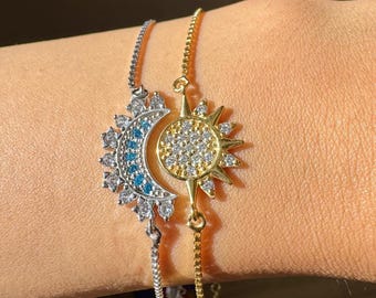 Sun & Moon Couples Bracelet, Couple Bracelet Set, matching bracelets,friendship bracelet,gifts for boyfriend,couples jewelry