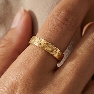 Personalized Birth Flower Ring – Dainty Floral Ring, Family Floral Ring,Multiple Birth Flower Ring, Bouquet Ring,Custom ring