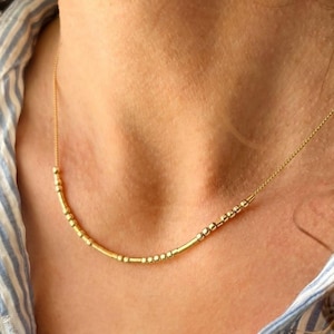 Morse Code Necklace, Morse Code Jewelry, Best Friend Gifts,  Secret Message For Her,  Personalized Hidden Message Necklace,