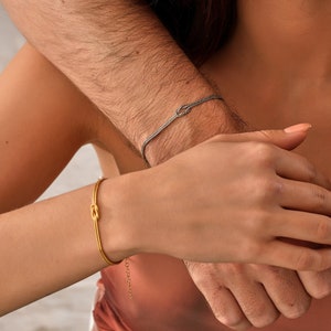 Conjunto de pareja de pulseras de nudos, pulsera símbolo de amor y unidad, collar de nudos, pulseras de nudos a juego para parejas, collar y pulsera de conjunto de nudos imagen 8