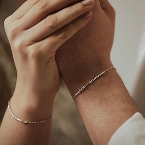 Pulsera de plata de ley con código Morse: regalo de joyería con mensaje secreto