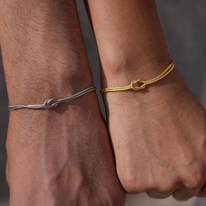 Conjunto de pareja de pulseras de nudos, pulsera símbolo de amor y unidad, collar de nudos, pulseras de nudos a juego para parejas, collar y pulsera de conjunto de nudos imagen 2