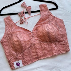 Peach Pink Sequin Blouse | Padded Designer Party Wear Saree Blouse
