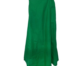 Irish Green Color Petticoat/Inner Skirts/Saya for Saree, Cotton Underskirt, Lining Skirt, Comfortable to wear , Readymade Petticoat