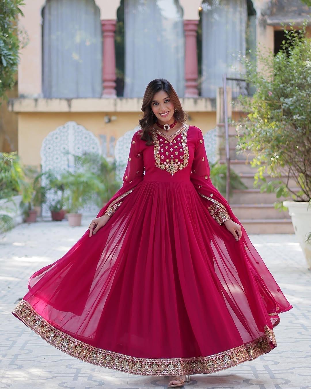 Long Georgette Dress - Etsy