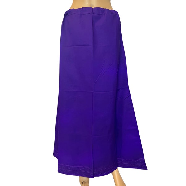 purple Color Petticoat/Inner Skirts/Saya for Saree, Cotton Underskirt, Lining Skirt, Comfortable to wear , Readymade Petticoat