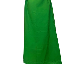 Green Color Petticoat/Inner Skirts/Saya for Saree, Cotton Underskirt, Lining Skirt, Comfortable to wear , Readymade Petticoat
