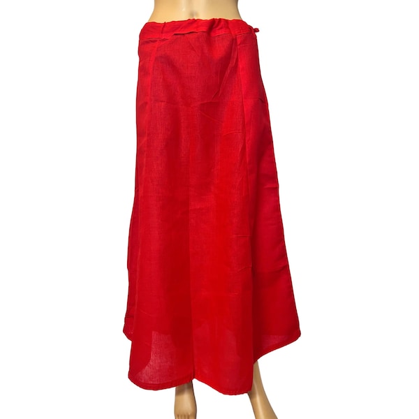 Red Wine Color Petticoat/Inner Skirts/Saya for Saree, Cotton Underskirt, Lining Skirt, Comfortable to wear , Readymade Petticoat