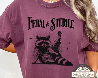 Hysterectomy Recovery Shirt Gift, Feral & Sterile Raccoon, Comfort Colors Shirt, Funny Raccoon Tee, Hysterectomy Humor for Surgery Recovery