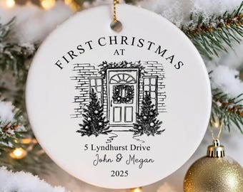 Our New Home Christmas Ornament,First Christmas Ornament,New Home Gifts,New House Gifts,Keepsake Gifts,House Address Ornament,Happy New Home