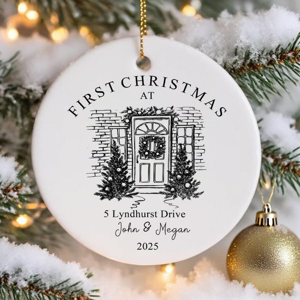 Our New Home Christmas Ornament,First Christmas Ornament,New Home Gifts,New House Gifts,Keepsake Gifts,House Address Ornament,Happy New Home