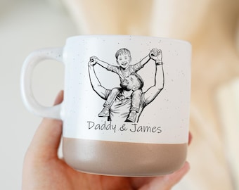 Custom Kids Portrait Mug, Fathers Day Gifts for Daddy, Future Daddy Gifts, First Father's Day Gifts, Gifts for Daddy,Birthday Gifts