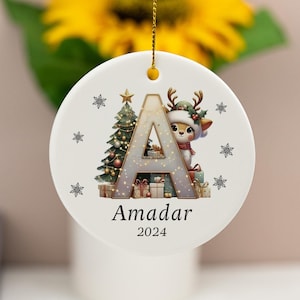 Bolas de Navidad personalizadas, Bolas de Navidad familiares 2024 con letras, Decoración navideña, Regalos de recuerdo familiar, Regalos de Navidad, Regalos festivos