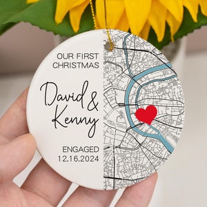 Verloofd ornament eerste kerst, kaartornament, ornament verlovingscadeaus, verloofde kerstballen 1e kerst, aandenkencadeaus, cadeaus voor stel