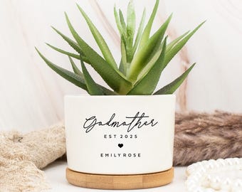 Custom Godmother Gifts,Godmother Plant Pot,Godmother Gifts from daughter,Baptism Gifts,Appreciation Gift,Godmother Proposal,Mothers Day Gift