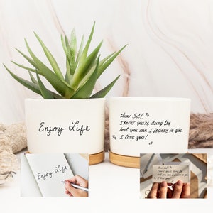 Aangepaste handgeschreven tekst plantenpot, moeders geschenken, aandenken geschenken, bloempot voor moeder, herdenkingsgeschenken, unieke cadeaus voor haar, kerstcadeaus
