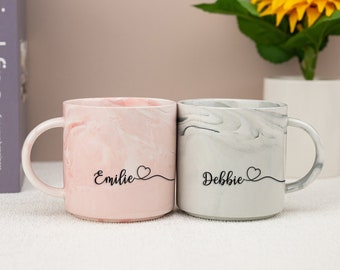 Custom Marble Mugs, Wedding Gifts, Couple's Name Mugs, Gifts for Couple, Anniversary Gifts, Summer Cup, Handmade Gifts, Gifts for Her