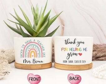 Thank You Teacher Gifts,Teacher Appreciation Gift,Custom Plant Pot, Flower Pot for Teacher, End Of Year Gift for Teacher, Thank You Gifts