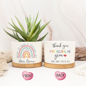 Thank You Teacher Gifts,Teacher Appreciation Gift,Custom Plant Pot, Flower Pot for Teacher, End Of Year Gift for Teacher, Thank You Gifts