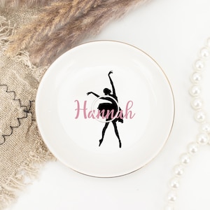 Custom Dance Jewelry Dish,Personalized Trinket Dish,Dance Teacher Gifts,Gift for Dancer,Ballet Ring Dish,Custom Dance Team Gifts for Girls