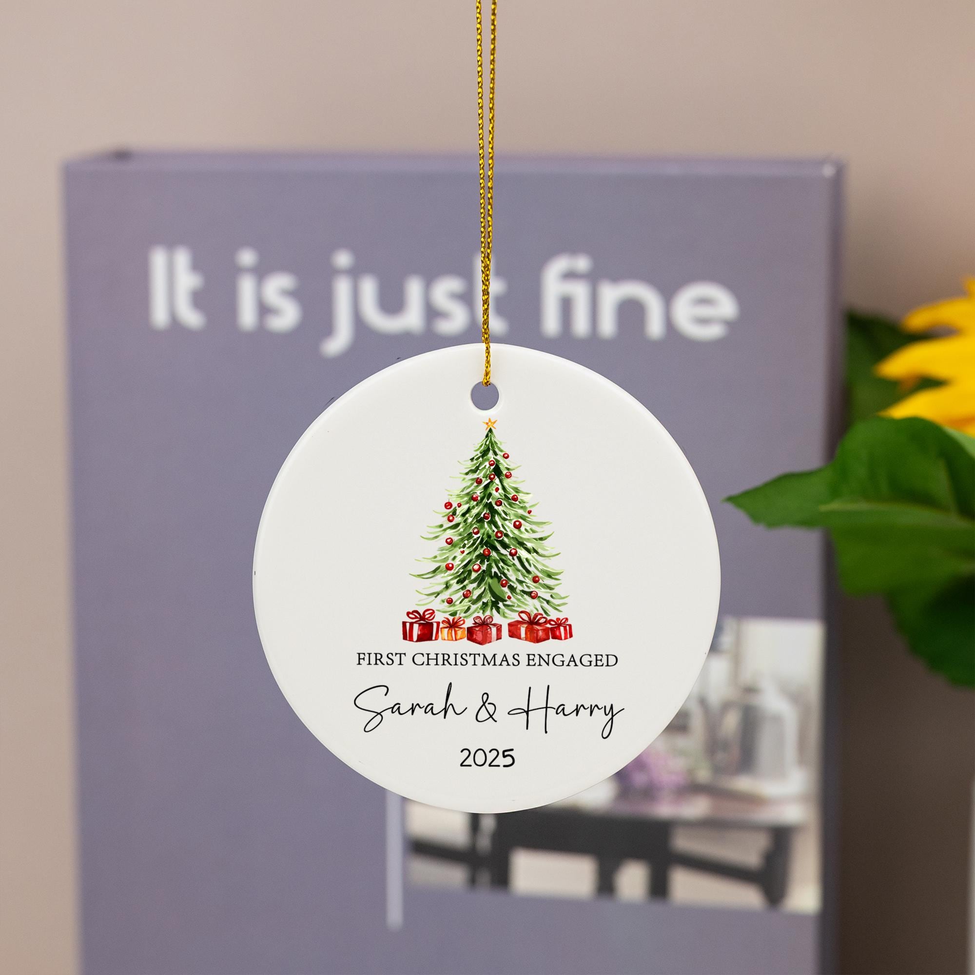 First Christmas Engaged Ornament, Engagement Gifts Ornament, 1st Christmas Engaged Baubles, Keepsake Gifts, Gifts for Couple