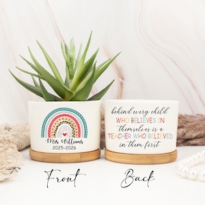Personalised Teacher Gifts,Teacher Gifts Plant Pot,Appreciation Gift,Mini Plant Pot, End Of Year Gift for Teacher, Thank You Teacher Gifts