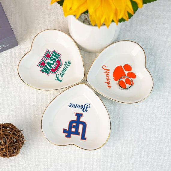 Custom University Logo Trinket Dish,Graduation University Jewelry Dish,Colloge Logo Jewelry Dish,2025 Graduation Gift,Grad Gift for Daughter