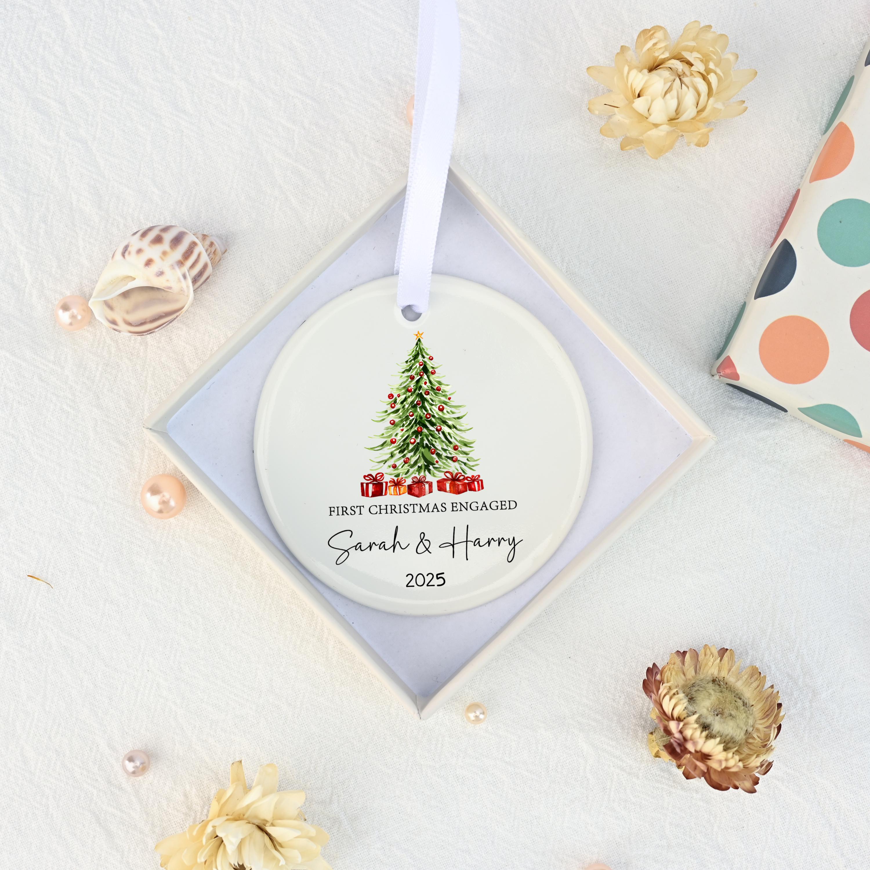 First Christmas Engaged Ornament, Engagement Gifts Ornament, 1st Christmas Engaged Baubles, Keepsake Gifts, Gifts for Couple