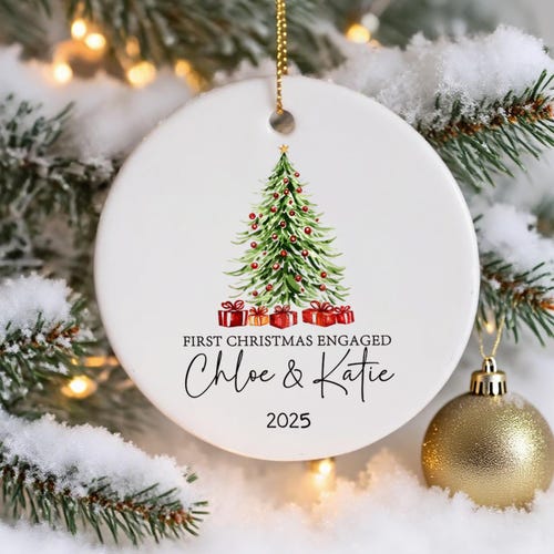 First Christmas Engaged Ornament, Engagement Gifts Ornament, 1st Christmas Engaged Baubles, Keepsake Gifts, Gifts for Couple