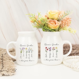 Gifts for Nana, Nanas Garden Flower Vase, Nana Gifts,Nanny Gifts,Mothers Day Gifts, Personalized Gifts for Nanny,Nana to Be Gift