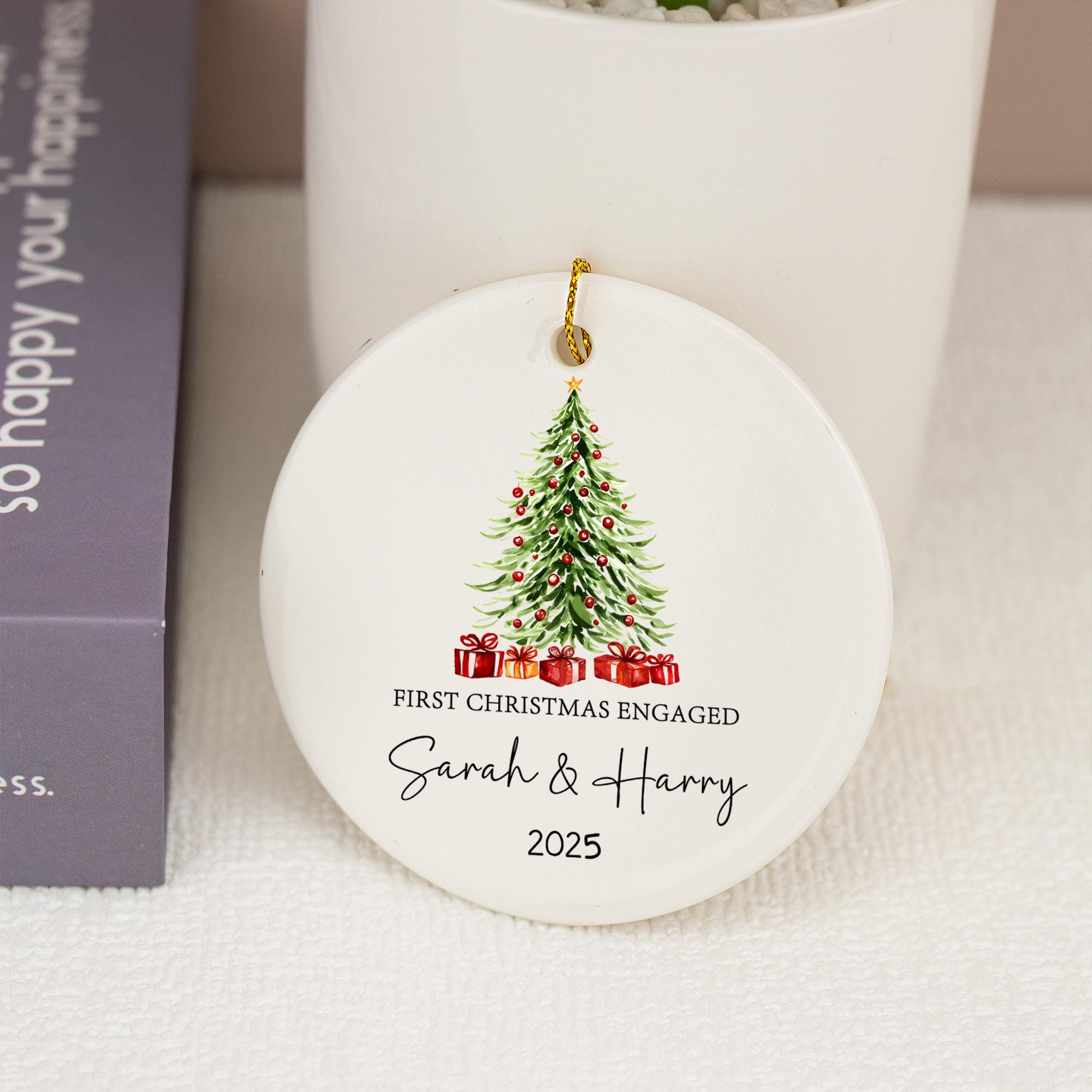 First Christmas Engaged Ornament, Engagement Gifts Ornament, 1st Christmas Engaged Baubles, Keepsake Gifts, Gifts for Couple