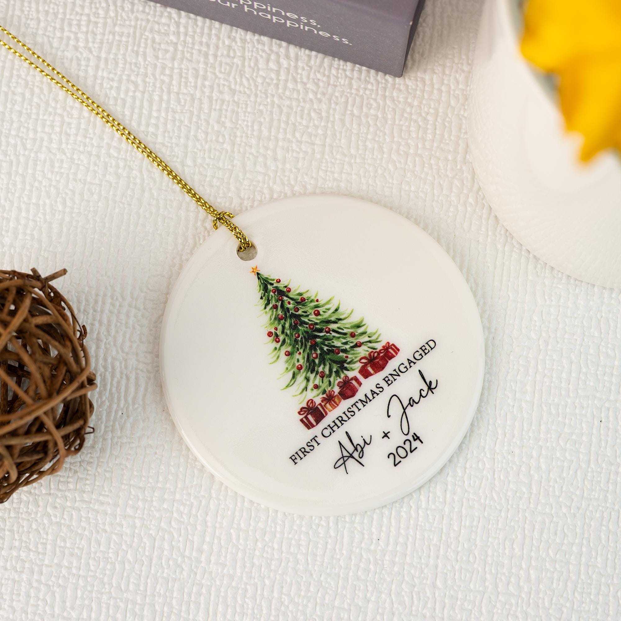 First Christmas Engaged Ornament, Engagement Gifts Ornament, 1st Christmas Engaged Baubles, Keepsake Gifts, Gifts for Couple