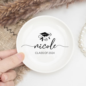 Custom Graduation Ring Dish,Graduation Gifts,Jewelry Dish,Personalized Trinket Dish,Class of 2025 Gift,Daughter Grad Gift,College Graduation