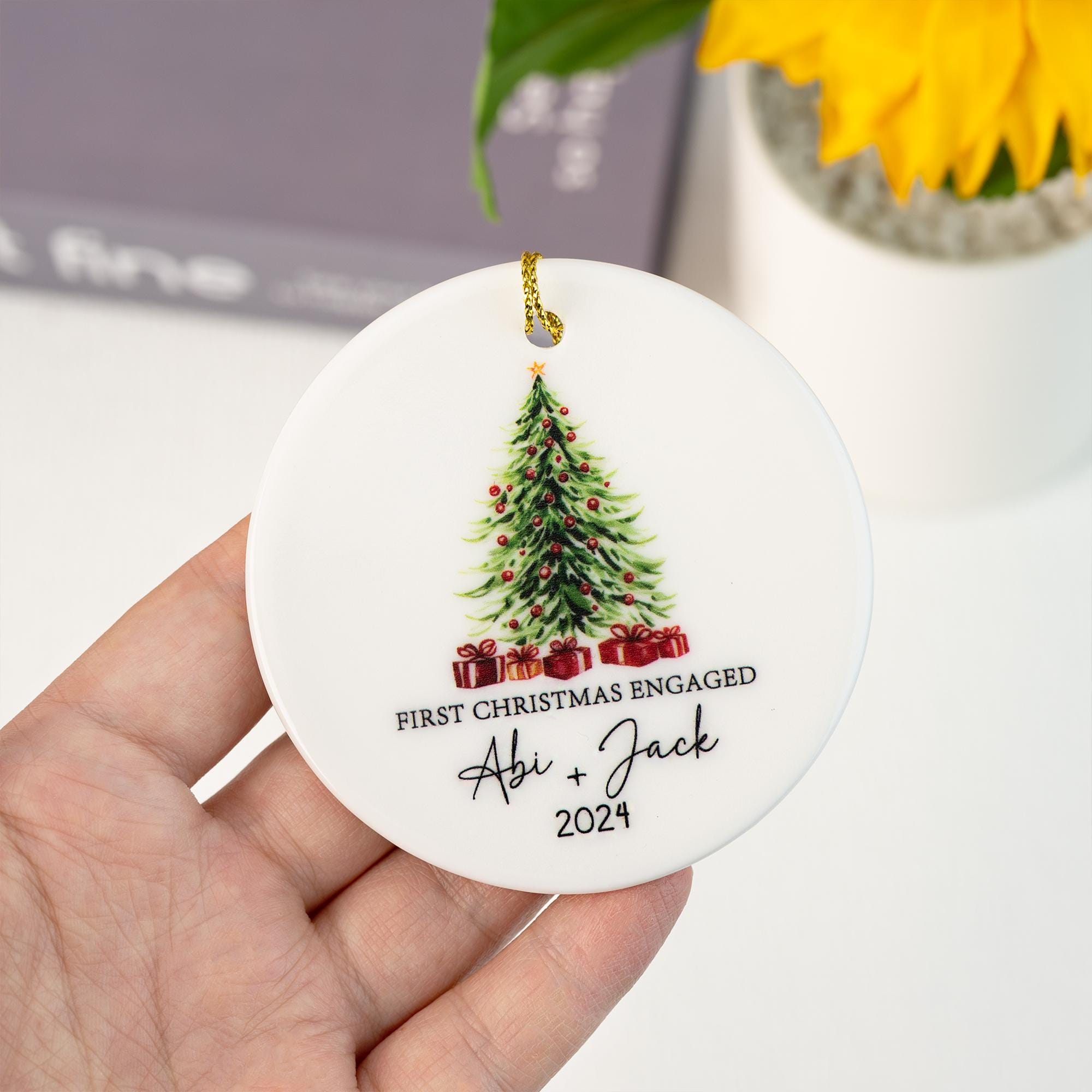 First Christmas Engaged Ornament, Engagement Gifts Ornament, 1st Christmas Engaged Baubles, Keepsake Gifts, Gifts for Couple