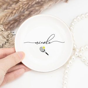 Custom Tennis Jewelry Dish,Tennis Trinket Dish,Tennis Team Gifts for Girls,Birthday Gift for Daughter,Tennis Senior Gifts,Tennis Coach Gifts