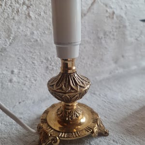 Elegant Vintage Brass Table Lamp, Ornate Baroque Style Small Desk Lamp