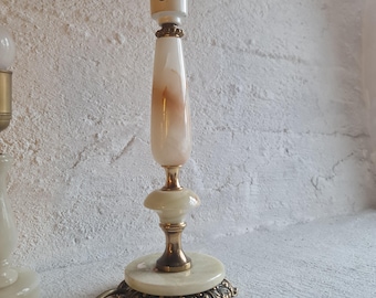 Vintage AGA Greaker Armatur Marble and brass Table Lamp. Neoclassical Maximalistic  ONYX stone lamp. Organic modern lightning