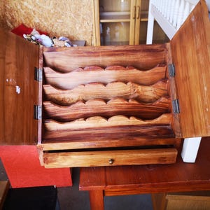 Organizador de escritorio antiguo de estilo victoriano vintage. Caja de madera dura de calidad, organizador de cartas, efímera eduardiana, caja de documentos
