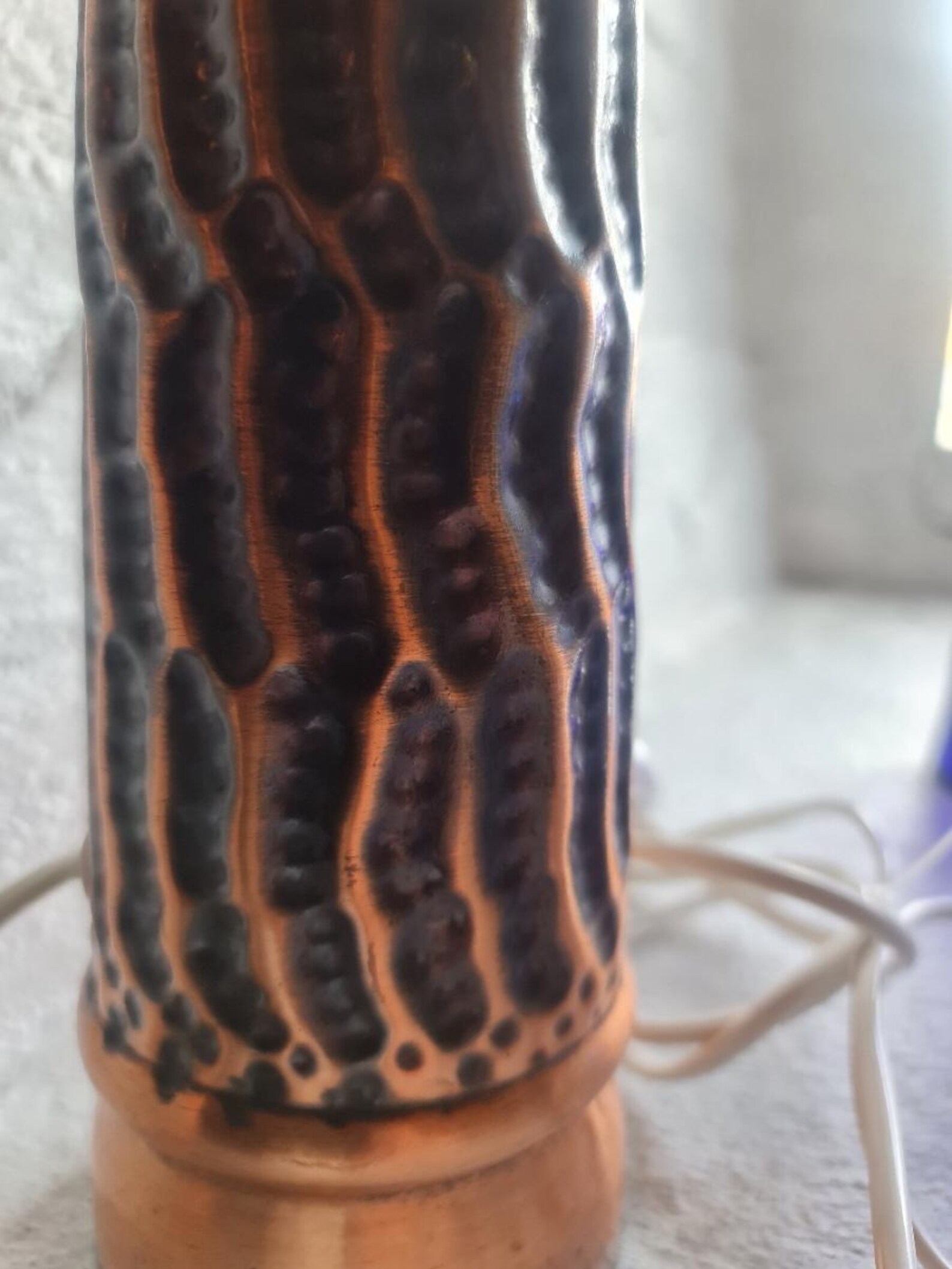 Vintage Mid Century Hammered Copper Table Lamp by Resy Stjørdal ...