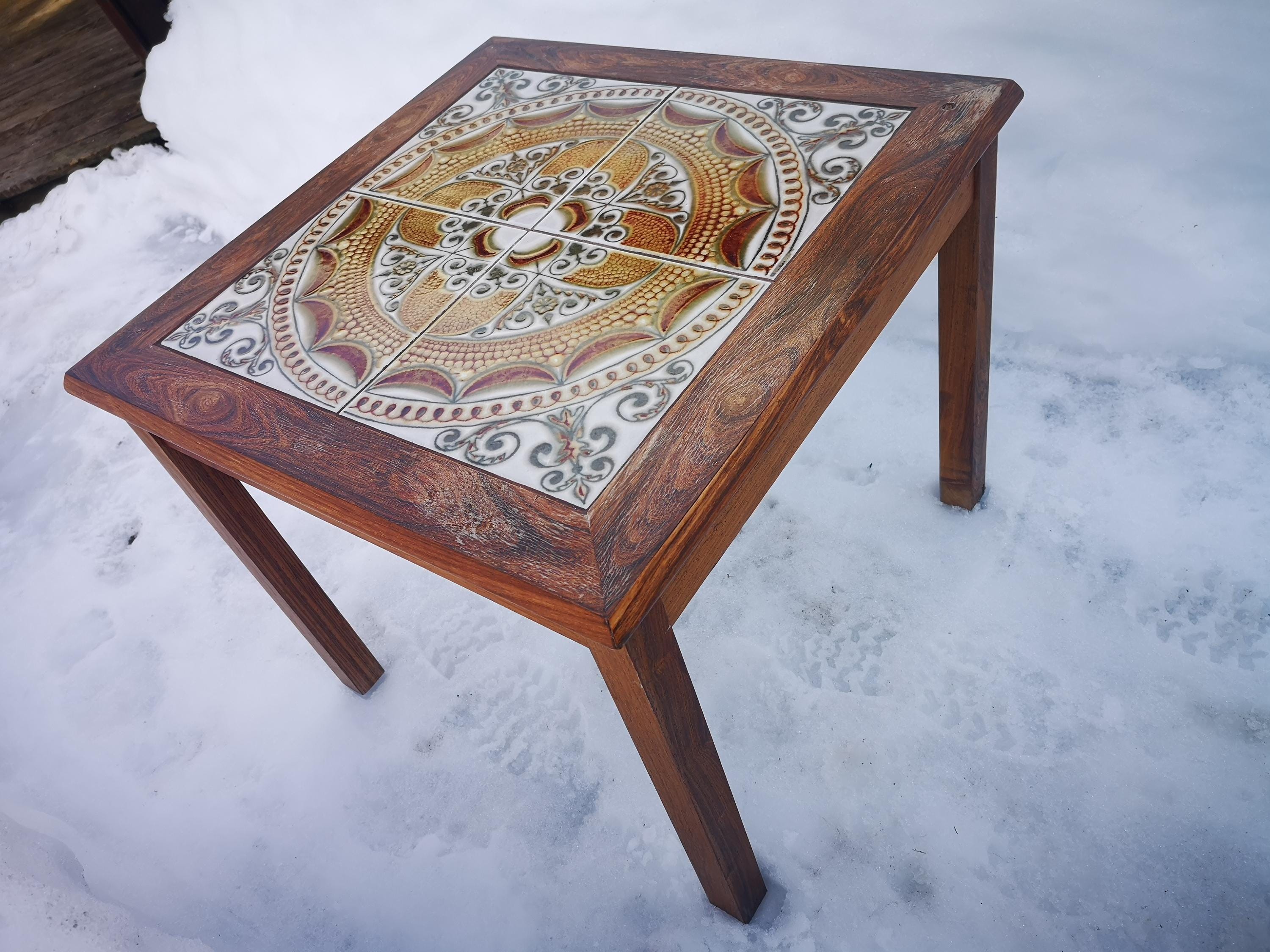 Mcm Tile Top Table - Etsy Mcm Tile Top Table - Etsy