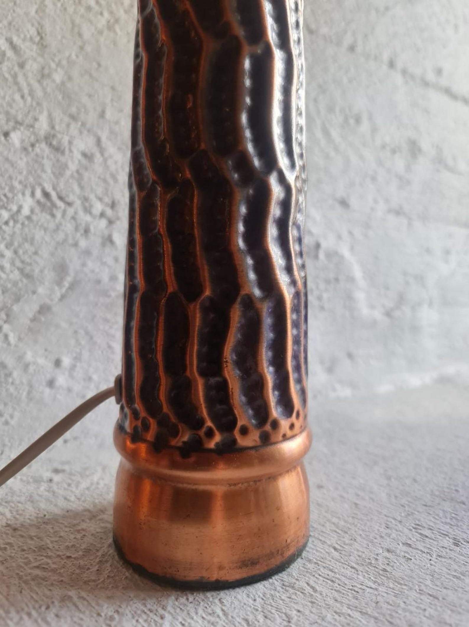 Vintage Mid Century Hammered Copper Table Lamp by Resy Stjørdal ...