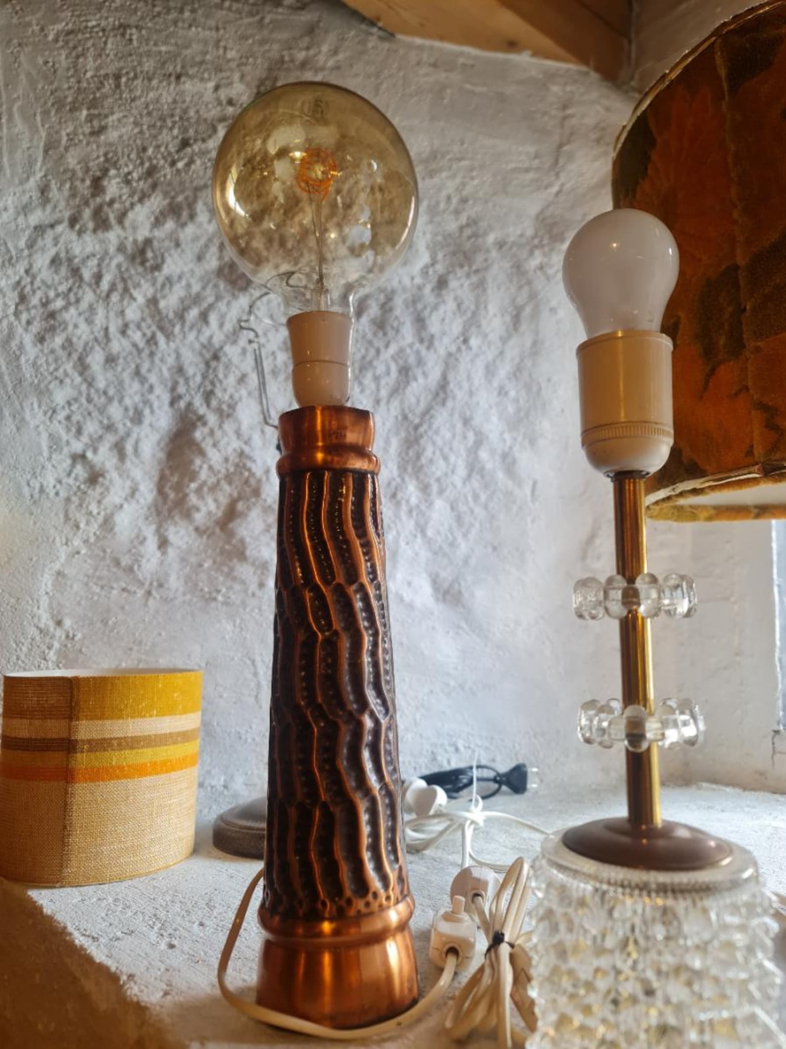 Vintage Mid Century Hammered Copper Table Lamp by Resy Stjørdal ...