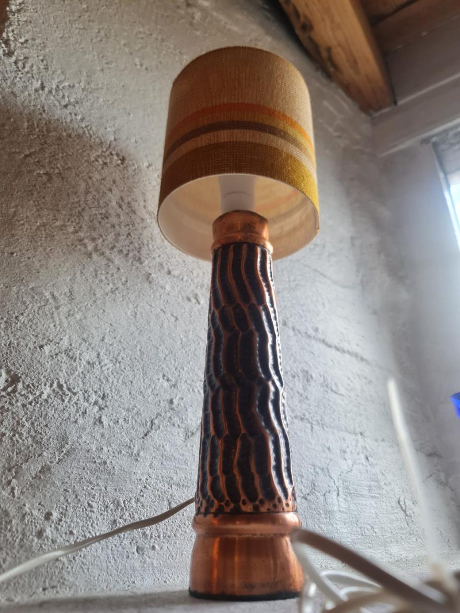Vintage Mid Century Hammered Copper Table Lamp by Resy Stjørdal ...