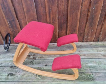 Silla ergonómica de rodillas STOKKE BALANS VARIABLE de Peter Opsvik, 1960 mcm, diseño noruego icónico, taburete funcionalista modernista vintage