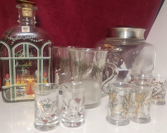 Colección navideña retro de Holmegaard. Lote vintage de gran valor. Una excelente introducción a la colección de estos preciosos vasos de diseño danés para las fiestas.