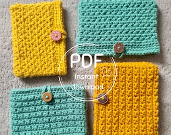 Easy Crochet Kindle Sleeve Pattern – Digital Download PDF, E-Reader Case Cover, Beginner Pattern. quick gift peoject.