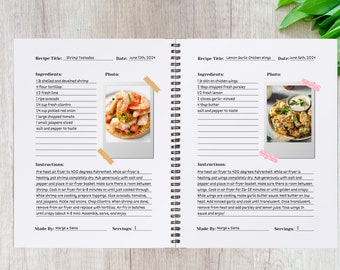 Recipe Journal for Creative Home Cooks
